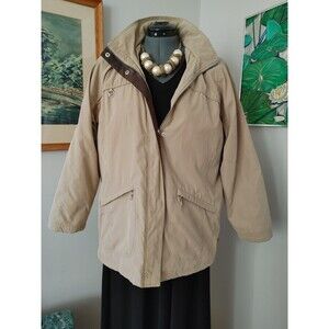 Farm Country Gran Free Country XL Coat Hooded Women's Contrast Tan/Brown Pockets